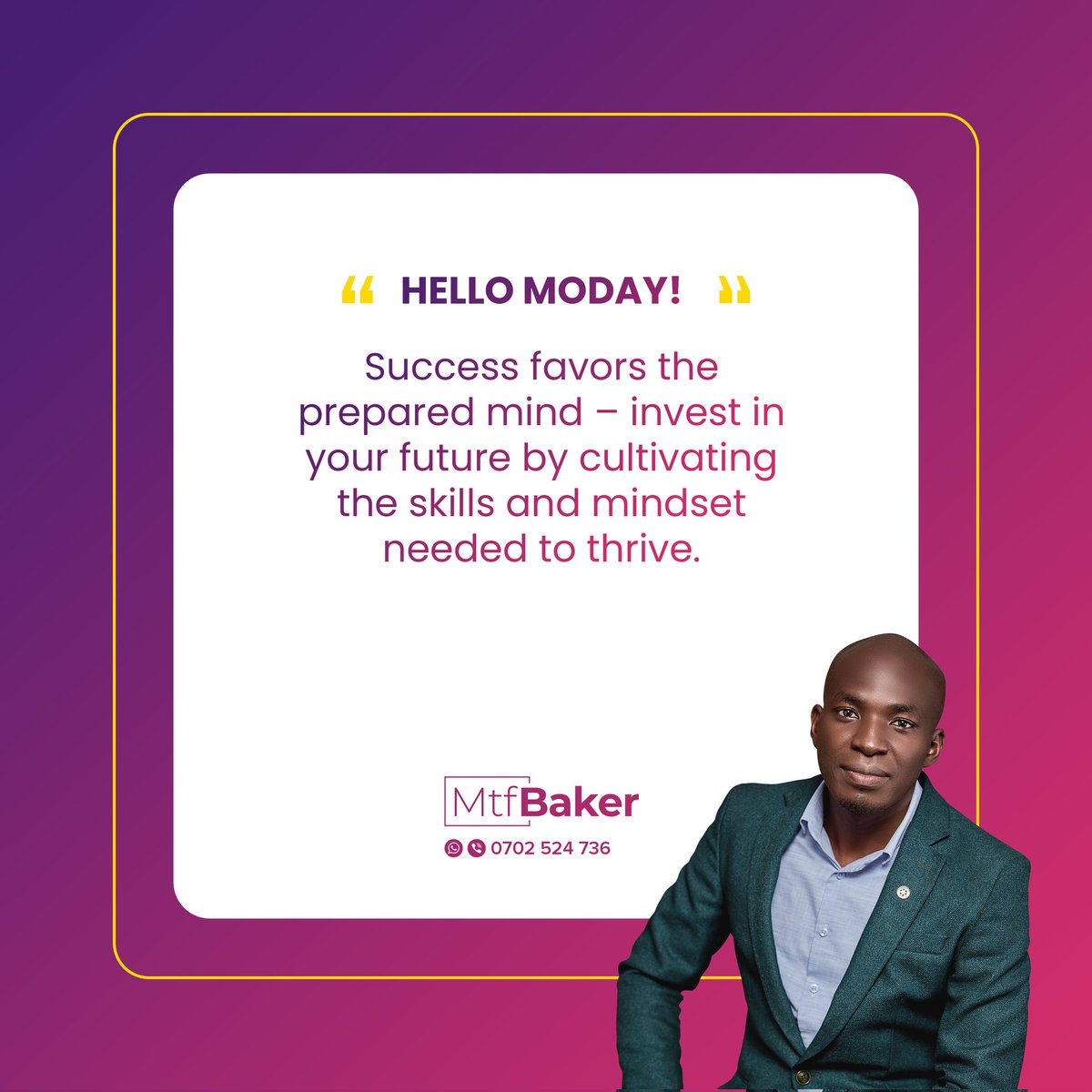 Mtf_Baker's tweet photo. Success favors the prepared mind – invest in your future by cultivating the skills and mindset needed to thrive. #PrepareForSuccess https://t.co/KnfnHoPFrJ
