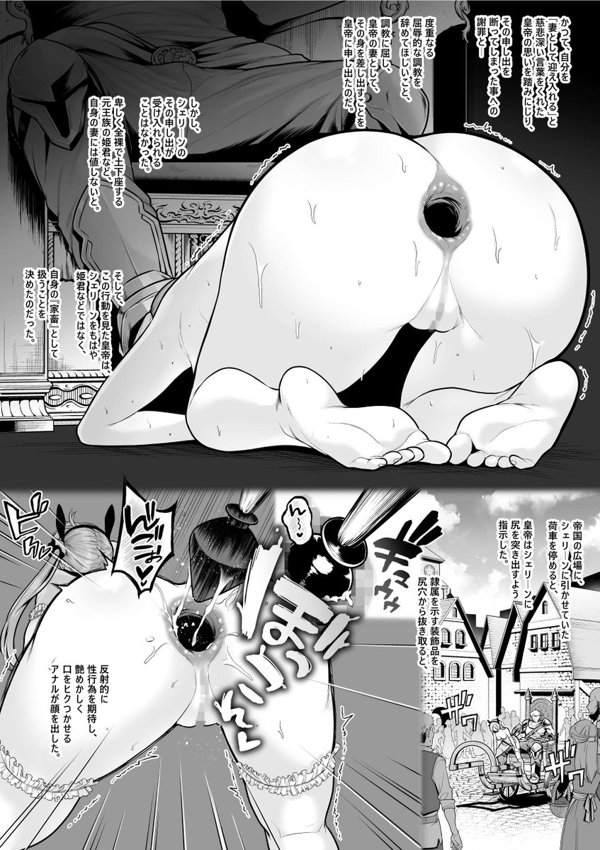 敗戦国の姫君、ケツ穴調教が完了し性処理機能付きの家畜となる。(2/4) 