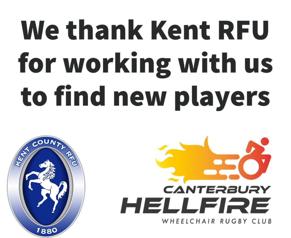 We are very grateful that @KentRugby have agreed to help us find new wheelchair players. We hope Kent Rugby Clubs will also join us in reaching out to their communities. Working together to help people. #WeAreHellfire