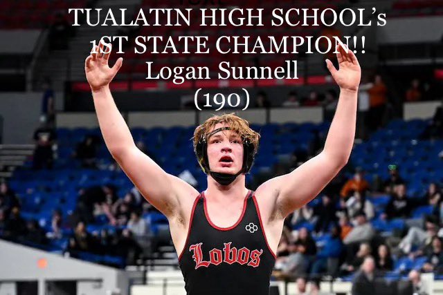 What a weekend! Just completed the OSAA 6A State Championships last night and couldn’t have ended with a bigger bang! 

We crowned our VERY FIRST STATE CHAMPION IN TUALATIN HIGH SCHOOL HISTORY!!!

Congratulations Logan Sunnell (6A 190lb State Wrestling Champion)!