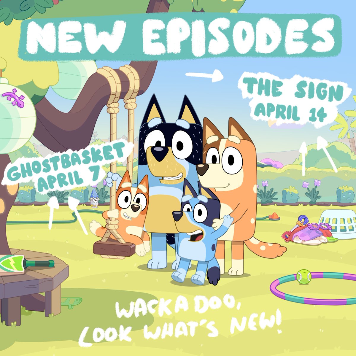 The news we’ve all been waiting for! 🎉🚨 New #Bluey coming in April! 💙

Find out more ➡️ bluey.tv/blog/new-bluey…