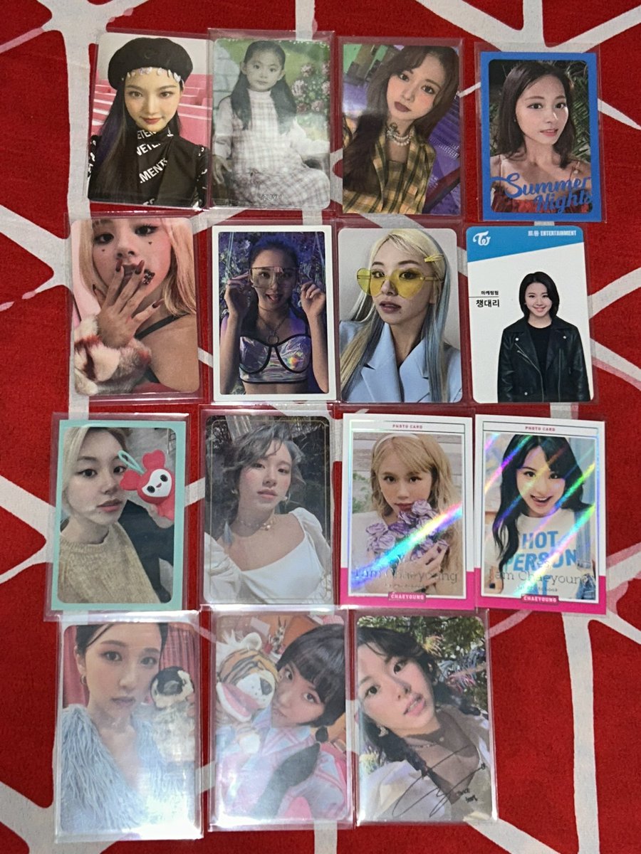 interest check! 👀
 
t. twice chaeyoung tzuyu photocards isa stayc beret