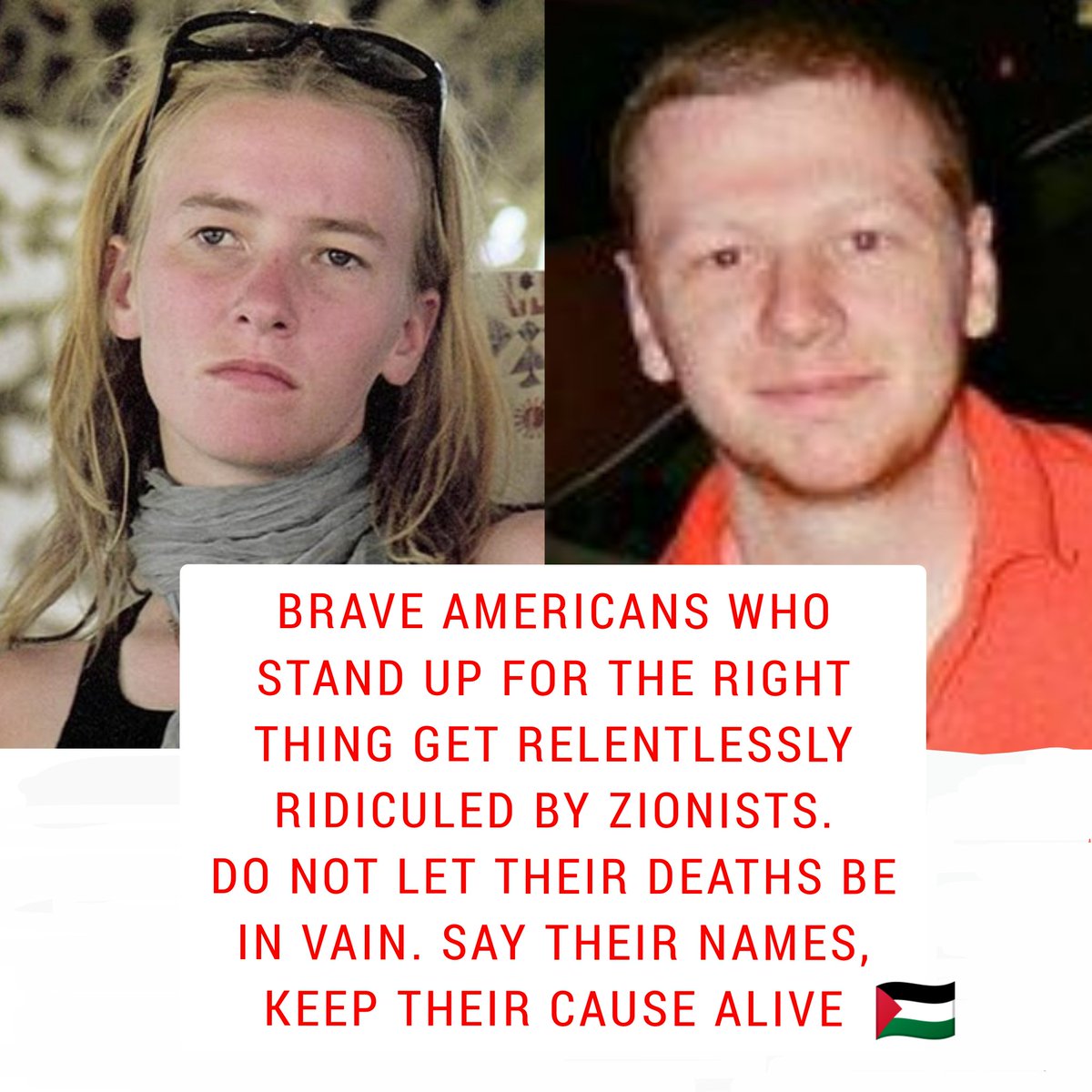 Rachel Corrie. Aaron Bushnell. We will never forget you. You did not give your lives in vain. You were heroes with a pure heart. #FreePalestine #AaronBushnell #RachelCorrie