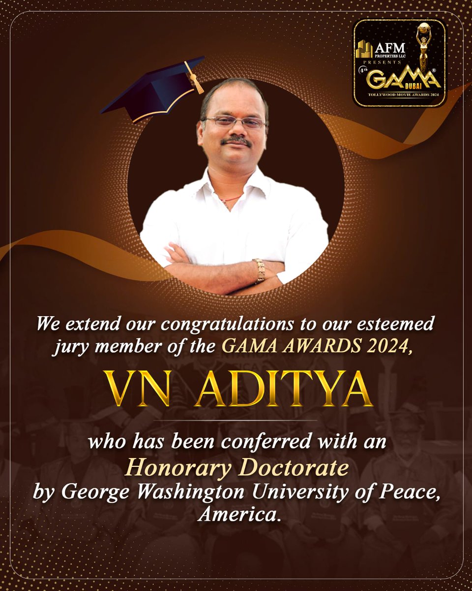 Extending our heartfelt congratulations to our jury member #VNAditya garu on being conferred with an Honorary Doctorate!