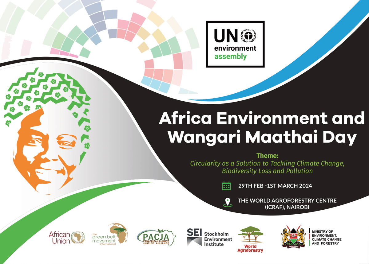 Honoring Wangari Maathai's legacy on Wangari Maathai Day &amp; Africa Environment Day! Let's follow her lead and adopt circular practices for a greener and healthier Africa. #AfricaEnvironmentDay, #WangariMaathaiDay
#Agenda2063Action, #UNEA6, #CircularAfrica