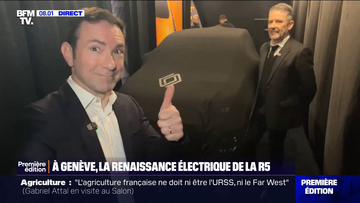 CsuzdiG's tweet image. Victoire ! 👍 @CedricFaiche #Scoop #BFMTV #PremièreÉdition #GenevaMotorShow #Renault5 #TourneSeulAvecSmartphone #MOJO
🚘🇫🇷 ♦️5⃣