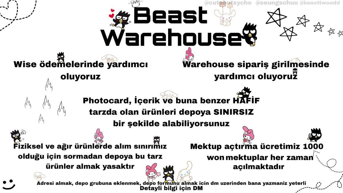 Beast Warehouse 🤍 Depomuzu kullanmak için dmden iletisime gecmeniz yeterli 🤍 - Depoya Buyuk/Kucuk Fark Etmeksizin Urun Kabulu Yapılıyor 🤍 - Depoya alımlarda wise odemelerine yardimci oluyorum🤍 - Goren rtlerse sevinirim #skzsatis #skzmarkettr @SKZTRadeSell