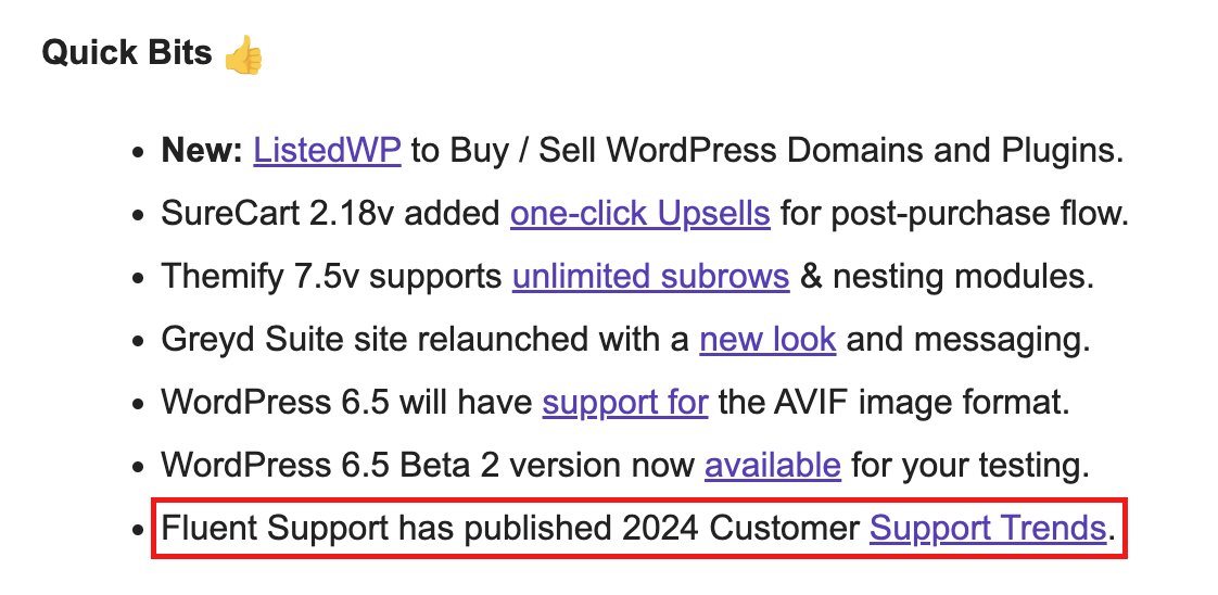 ukdrahul's tweet image. Great News! Our latest project, &quot;Customer Support Trends 2024,&quot; just got featured on The WP Weekly! 🎉  

👉Dive into the future of customer support with @FluentSupportWP:  fluentsupport.com/customer-suppo…

WP Weekly 183: thewpweekly.com/issue-183/#:~:….

#fluentsupport #customersupport