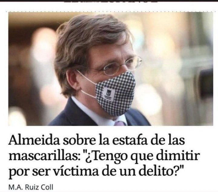 Es imposible que Ábalos no estuviese al corriente de la trama de corrupción de Koldo García.
Pero Almeida es víctima de unos empresarios (sus colegas) que cobraron 5 millones en comisiones y se los gastaron en yates, ferraris, lamborghinis y rolex.
Pues no.
Fuera corruptos.
Todos