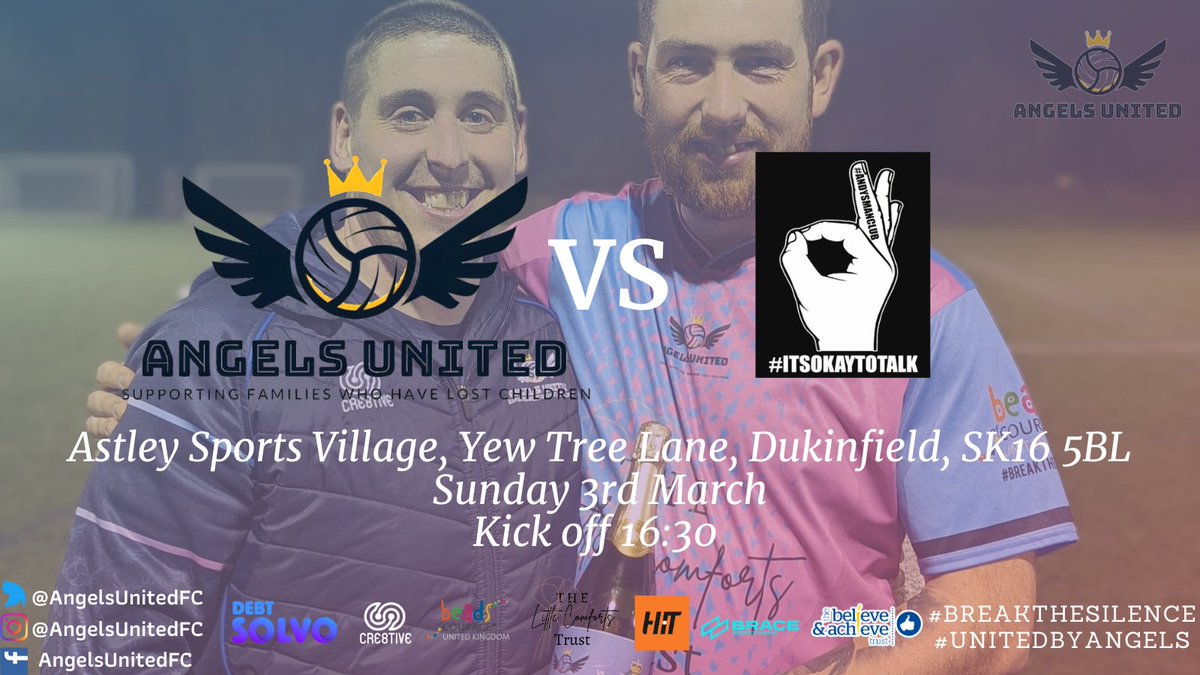 ⚽️Match Announcement⚽️ 🆚Amc FC Newlodge Athersley 🏟️@astleysports 📅Sun 3rd March 🕟Kick Off 16:30 🎟️Free Entry Donations Welcome We would love you to all join us to turn the pitch pink & blue as we #BreakTheSilence around baby and child loss