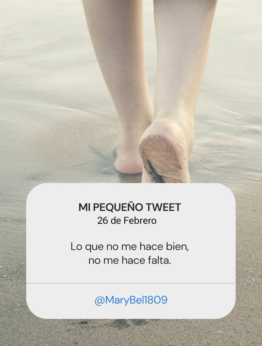 Lo que no me hace bien, 
no me hace falta.
#Misletras2024 #LineasVerdaderas 
#MiPequeñoTweet