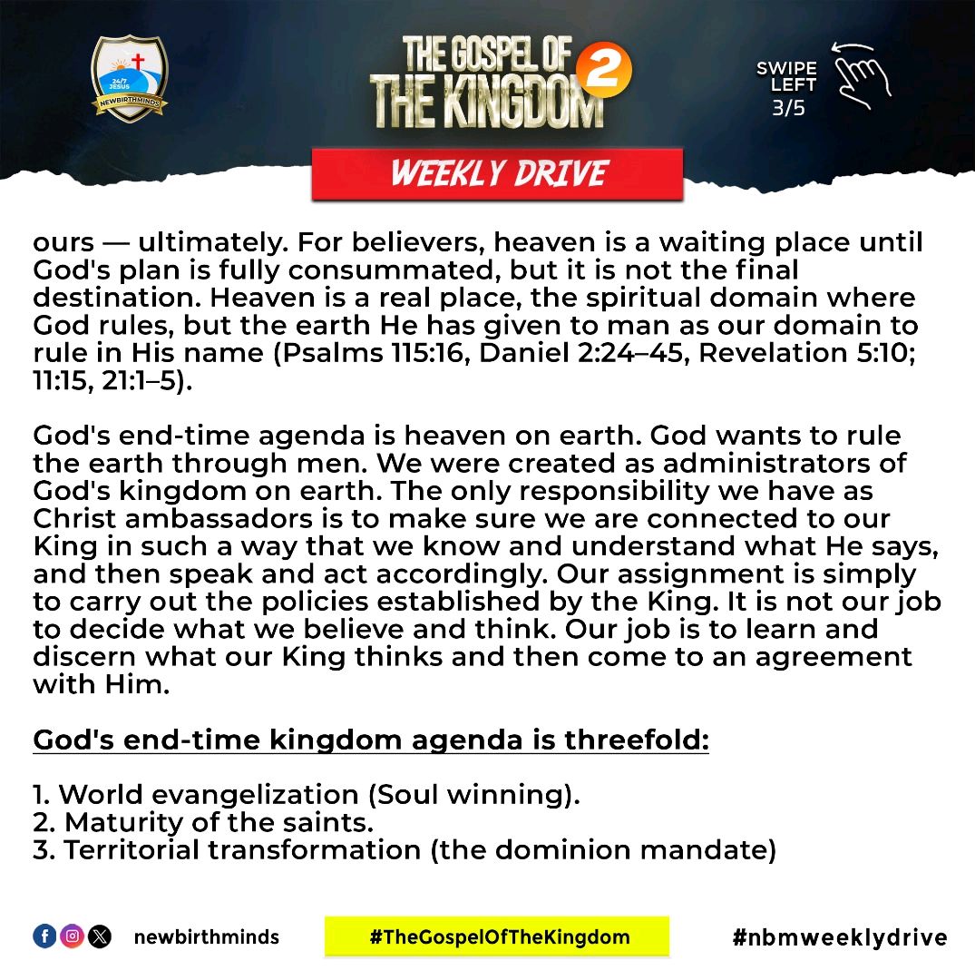 newbirthminds's tweet photo. "Seek the Kingdom of God above all else, and live righteously, and he will give you everything you need." Matthew 6:33 NLT

#nbmweeklydrive #thisweekdrive #weeklydrive #LivingforJesus247 #Jesus247 #MondayThought #MondayMotivation #JesusLovesYou #JesusSaves #KingdomTruths https://t.co/VFnORzObiw
