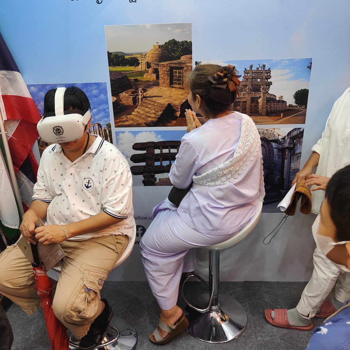 So nice to see the reverence and kudos to @MPTourism for having taken the initiative of leveraging VR Tech to give an immersive view of the Sanchi stupa to the Thai devotees and visitors to the exhibition.  Team @tellme_360 is grateful for the privilege of being involved in the