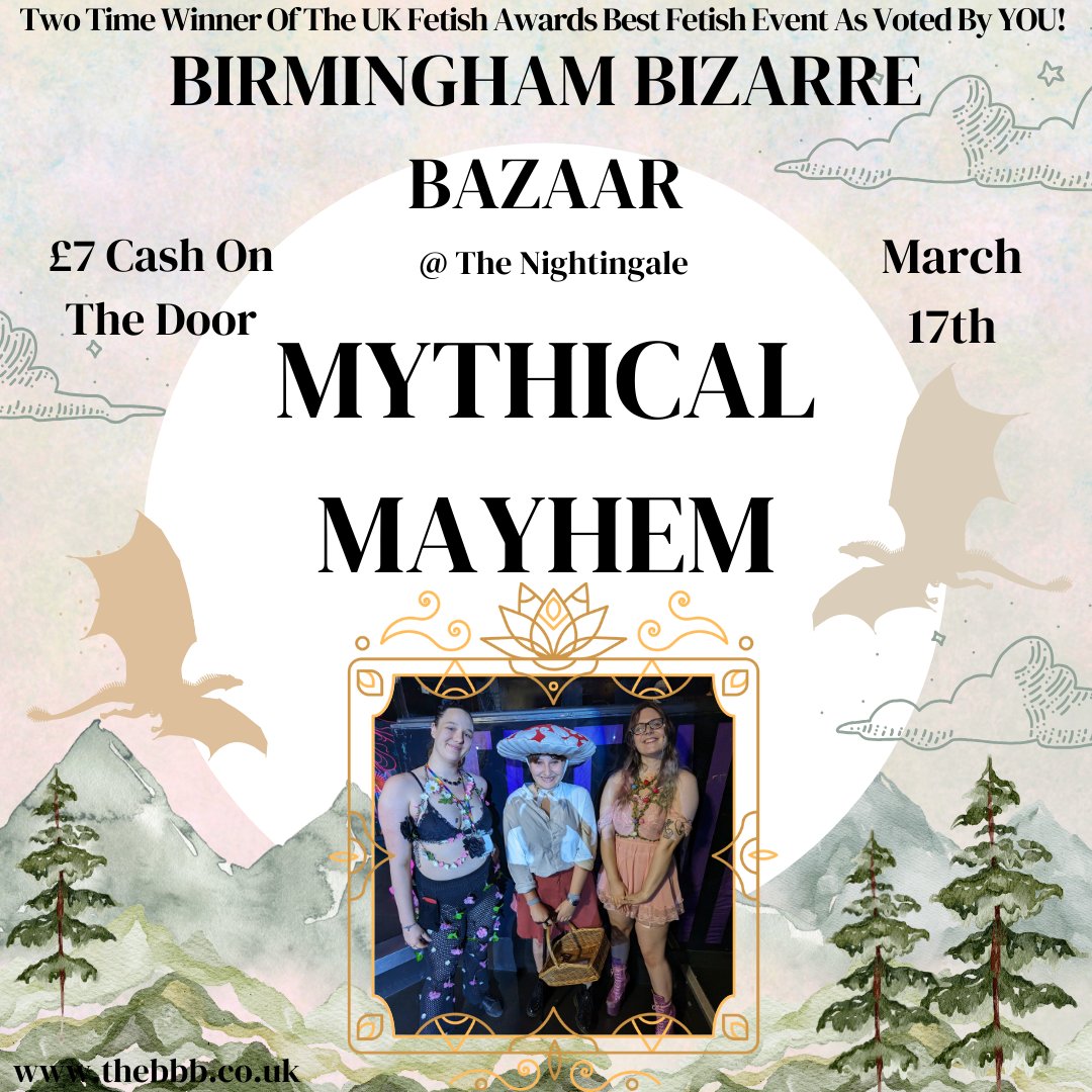 Experience the extraordinary at our March 17th event – Mythical Mayhem awaits! fetlife.com/events/1457561 #smallbiz #lgbtqai #community #birmingham #proudbrum #market #bbb