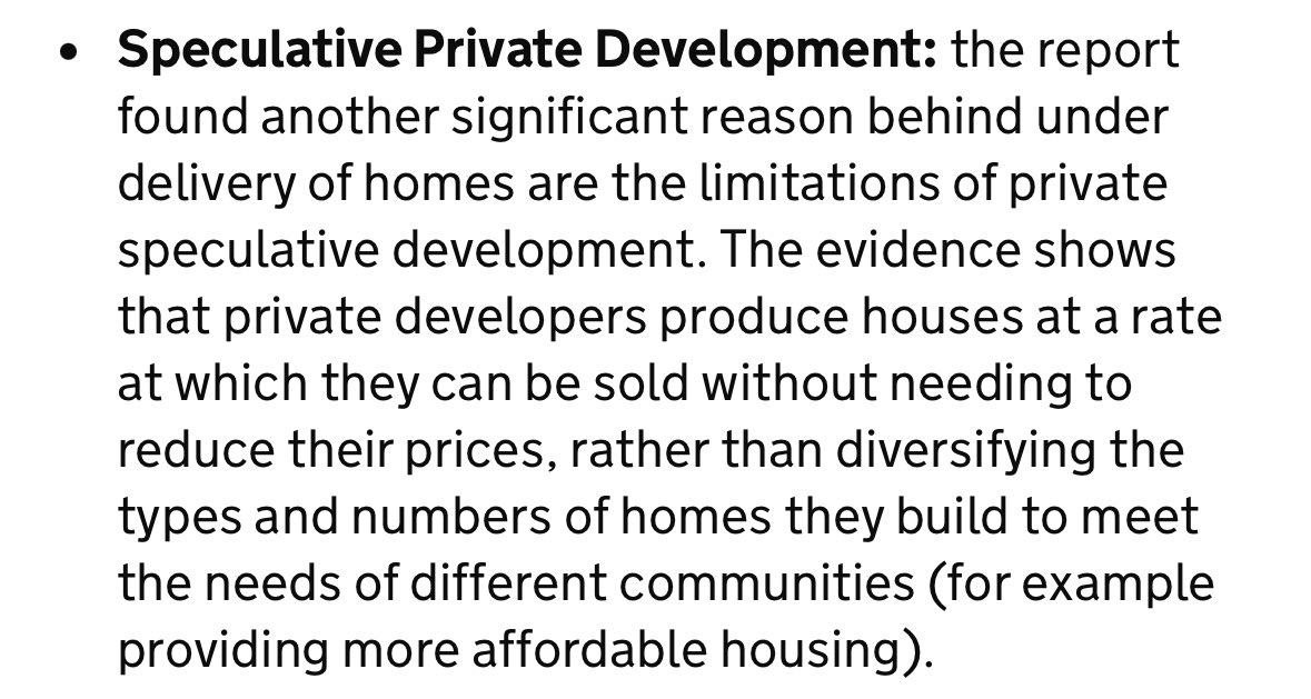 Important and timely from the CMA. The private development model will not deliver the homes the country needs. We need a long term plan to increase affordable supply.