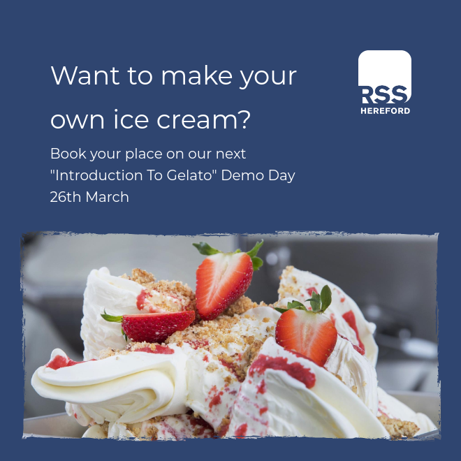 26th March - Visit our FREE “Introduction to Gelato” ice cream demo day.  Using our range of pasteurisers, batch freezers and blast chillers, we will show just how easy making your own ice cream is.  Book your place now at rsshereford.co.uk/demo-day-2/ #icecream #icecreamtraining