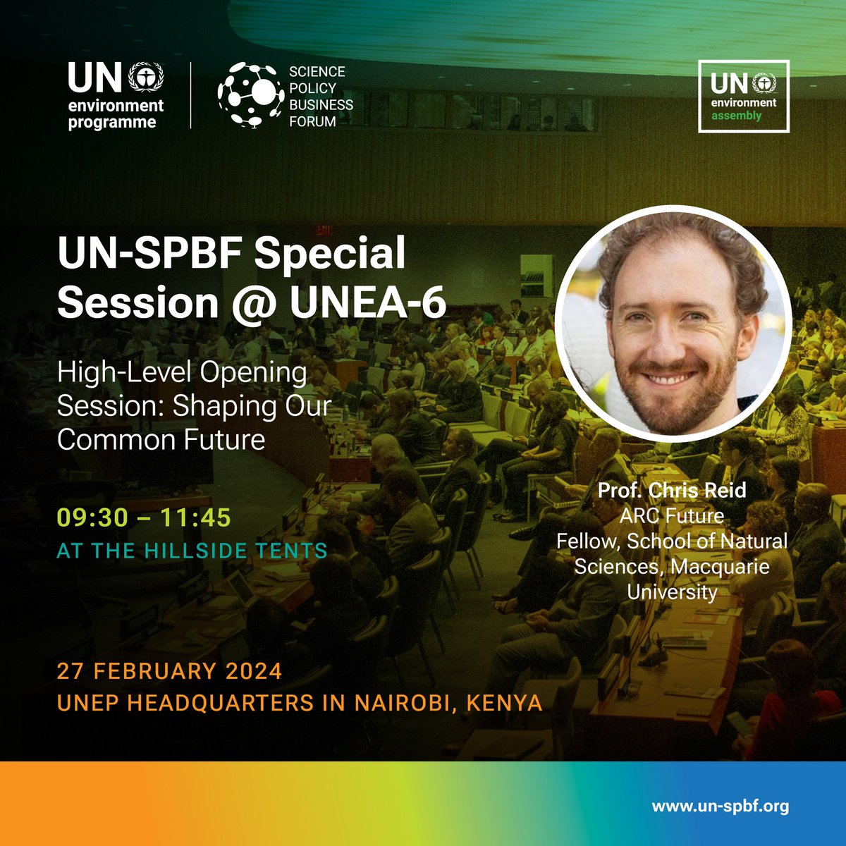 Super excited to be speaking tomorrow at the @unspbf High-Level Opening Session, The One Thing: Shaping our Common Future at #unea6 in Nairobi. Full session details and registration link: un-spbf.org/special-sessio… (also, note the aspirational honorific!)