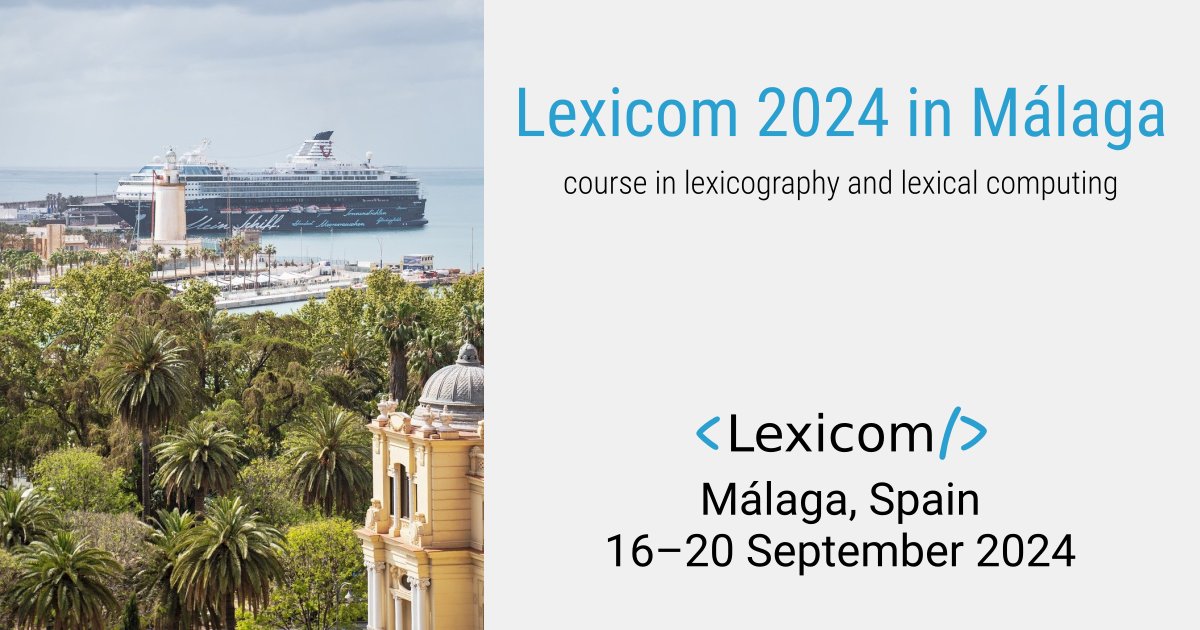 We want to bring your attention to Lexicom 2024 in Málaga, Spain. The content of this course covers #lexicography, #corpuslinguistics, and #NLP including #LLM models such as ChatGPT for dictionary tasks. lexicom.courses/lexicom-2024-m…