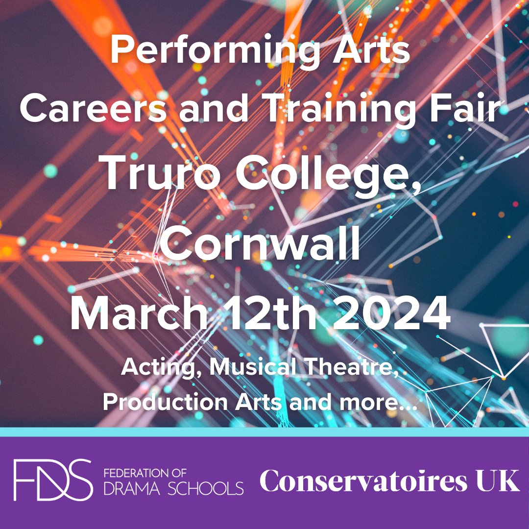 📢Come and say hello to us at the FDS/CUK event at Truro College and find out everything you need to know about drama school training. 🎭 Book here 👉 federationofdramaschools.co.uk/whats-on/fds-c… #DramaStudioLondon #ActorTraining #DramaSchool #actortraining #dramatraining #trurocollege