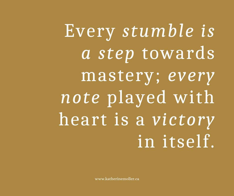 KatherineMoller's tweet image. Is there a saying you've heard that you've remembered time and again throughout your fiddle journey?

Mine is, "every stumble is a step towards mastery; every note played with heart is a victory in itself."

#fiddlelessons #musicianmotivation #tradfiddle #musicianmindset