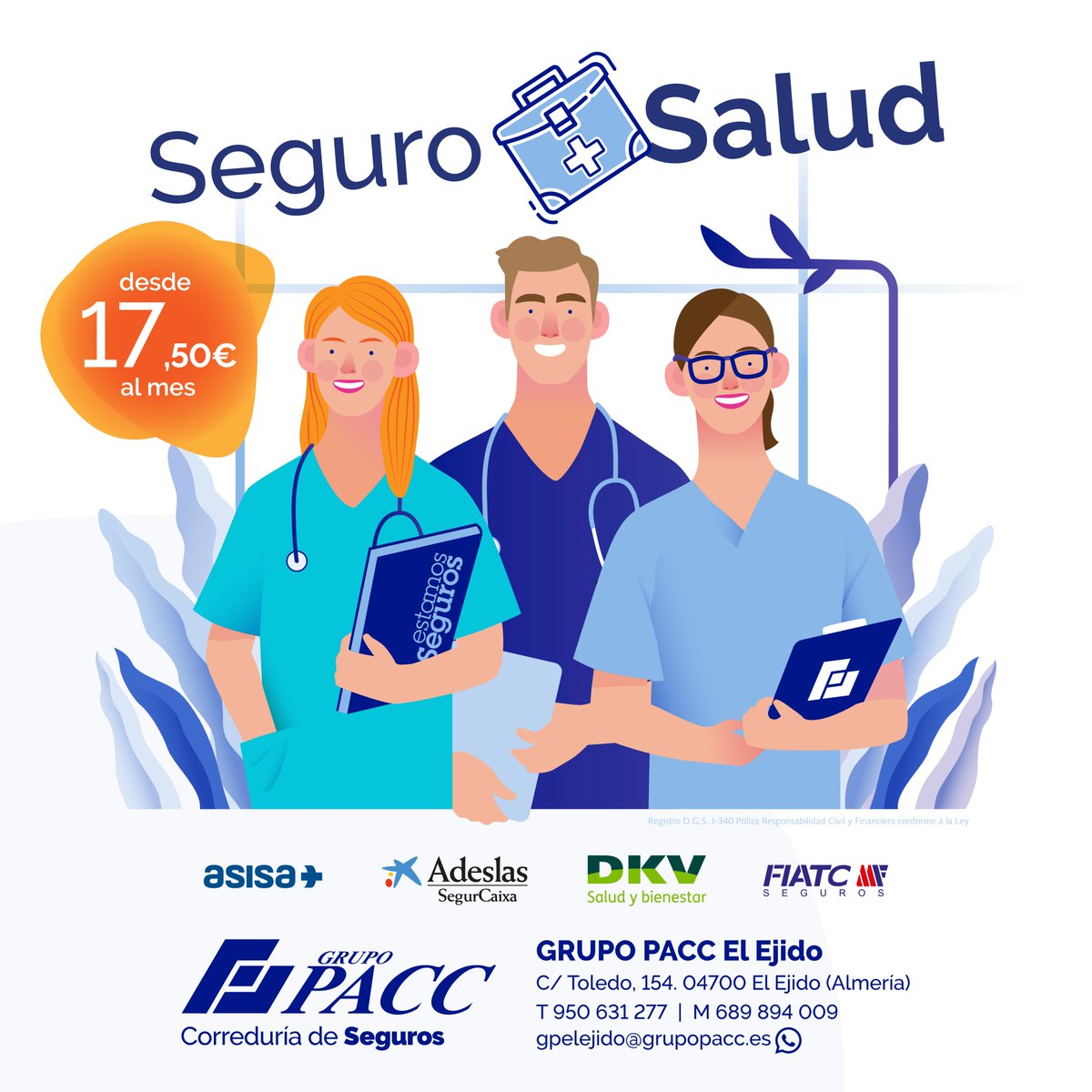Tienes seguro de #Salud #Privado ?  
En #GrupoPACC tenemos toda la oferta existente en el mercado y hacerlo a tu Medida!!! 
#SeguroDeSalud #SeguroMedicoPrivado #Salud                  <a href="/AlmeriaSEGUROS/">Grupo PACC El Ejido</a>