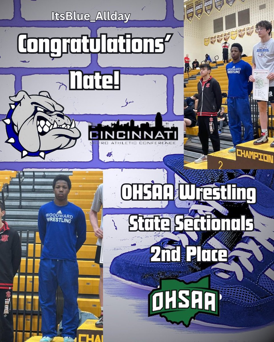 ItsBlue_AllDay's tweet photo. BIG BULLDOG BARK FOR NATE HAMBRICK!🗣️

Over the weekend Nate placed 2nd in the OHSAA Wrestling State Sectionals💪🏾

We are proud of you Nate! https://t.co/FO5MEgtU1V
