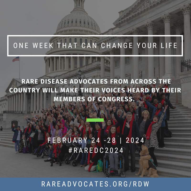 Join us in raising awareness for Rare Disease Week on Capitol Hill 2024! This crucial event brings advocates, patients, and policymakers together to support those with rare diseases. Let's work together to make sure every voice is heard. #RareDC2024