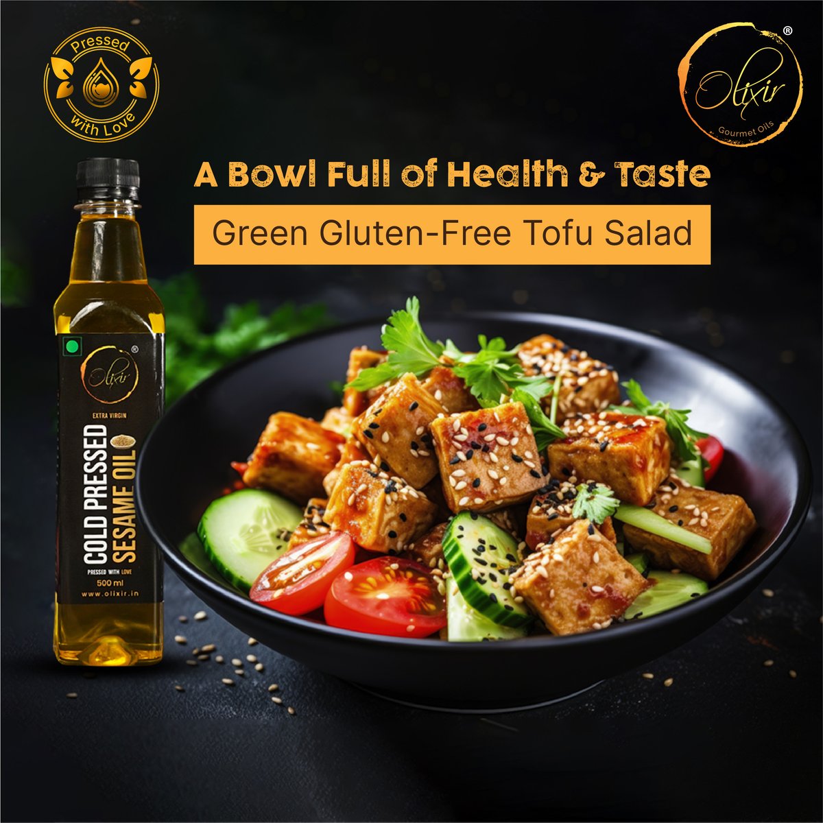 OlixirOils's tweet image. Nourishing bowl to keep you healthy and energised throughout the day. Gree Gluten-Free Tofu Salad with Olixir’s Sesame Oil.

#olixir #oils #coldpressedoils #tofusalad #salad #recipe #seasameoil #healthyoil #healthyliving #healthyfood