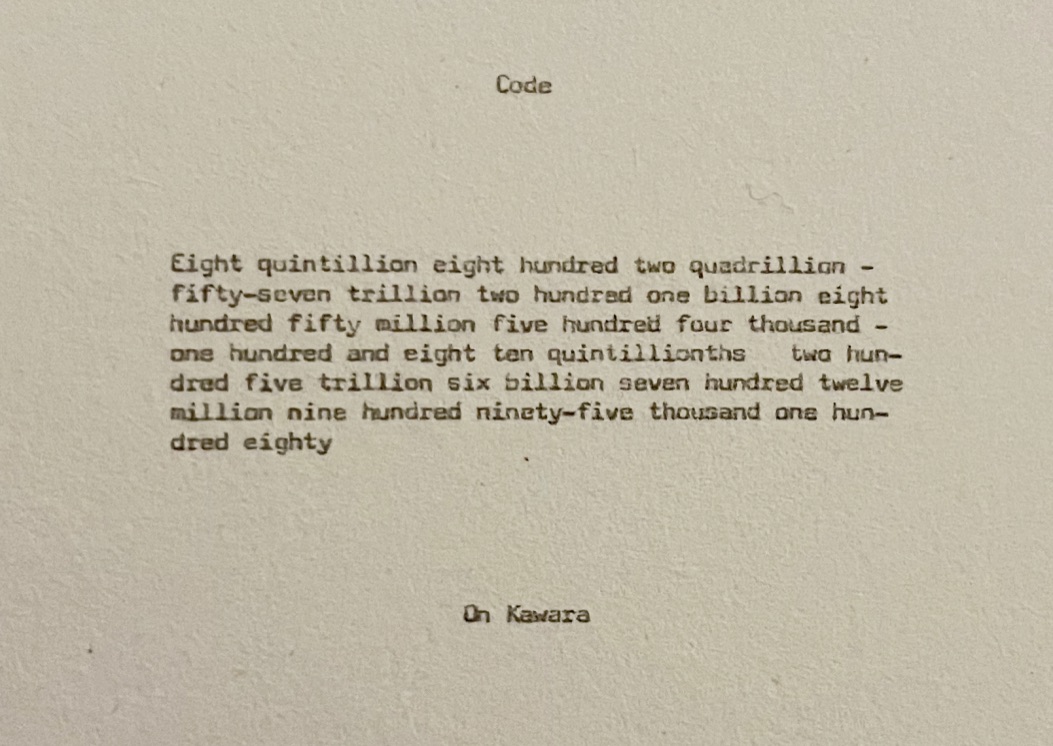 duncan_mclaren's tweet image. On Kawara code cracked 55 years on. Essay: onkawara.co.uk/styled-145/
Pic is of title only:
0.8 8 02 05 7 2 01 8 5 05 04 1 08
C R Y P T O G R A P H I C
20 50 0 6 7 1 2 9 9 5 1 8 0
Q U E S T I O N N A I R E
@planetpaulblog @Gavin_Wade_ @MrNeilScott @douglasgordon66 #codebreaker