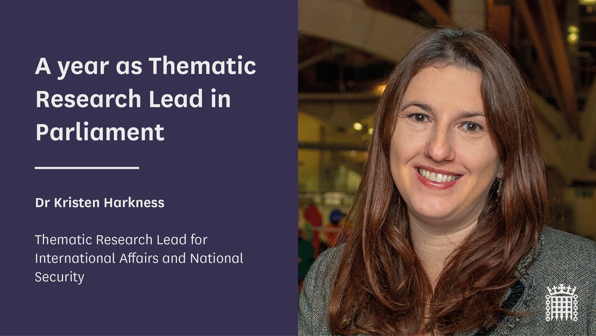 📢Our Thematic Research Lead positions close on Sunday. Find out more about: Dr Kristen Harkness' experiences in Parliament as our Thematic Research Lead for International Affairs and National Security: ukparliament.shorthandstories.com/keu-trl-kriste… And how to become a TRL: parliament.uk/trls/?utm_camp… .