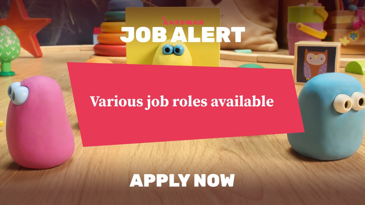 aardman's tweet image. WE&apos;RE HIRING! We are currently recruiting for the following roles:  

💼 Product Approvals Executive
💼 Riggers (All levels)
💼 Construction (All levels)
💼 Set Dressers &amp;amp; Prop Makers
💼 DOP / Lighting Camera

Interested? Find out more and apply here: aard.mn/Careers