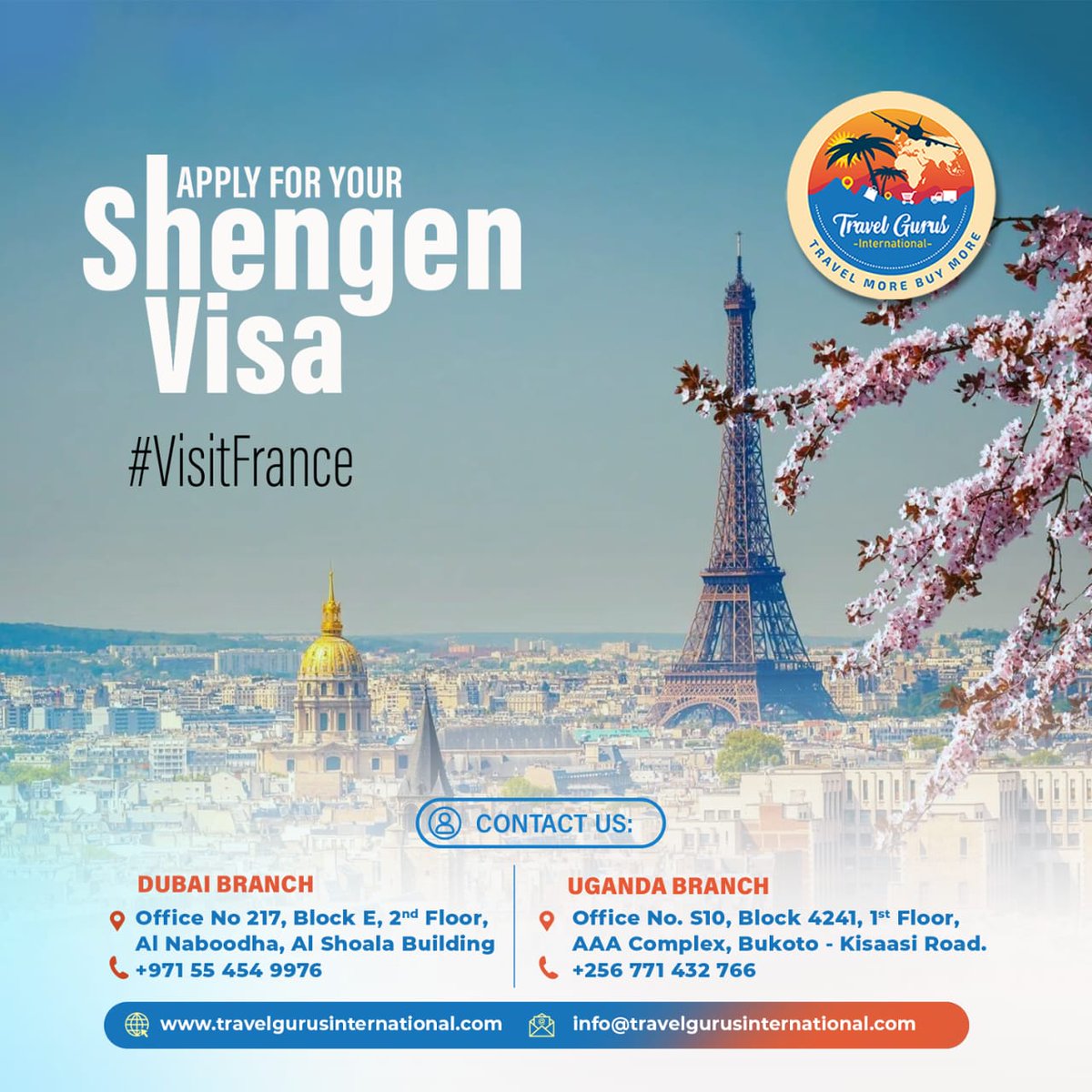 travelgurusintl's tweet photo. Get your Shengen Visa and tour #France and the EU 🇫🇷🇪🇺. WhatsApp / Call: +971 55 454 9976 or +971 56 426 2888 or +256 771432766. Or visit our offices in Dubai or Uganda 📌. #shengenvisa #euvisa #visiteurope https://t.co/FtNqZZK9Nj