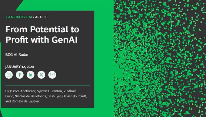 From Profit to Potential with #GenerativeAI bcg.com/publications/2… @bcg via @AndrewinContact @SpirosMargaris @antgrasso @BetaMoroney @NeiraOsci @mikeflache @paula_piccard @Nicochan33 @RAlexJimenez @Corix_JC @jblefevre60 @HaahrMarianne @nafisalam @sim010101 @maponi…