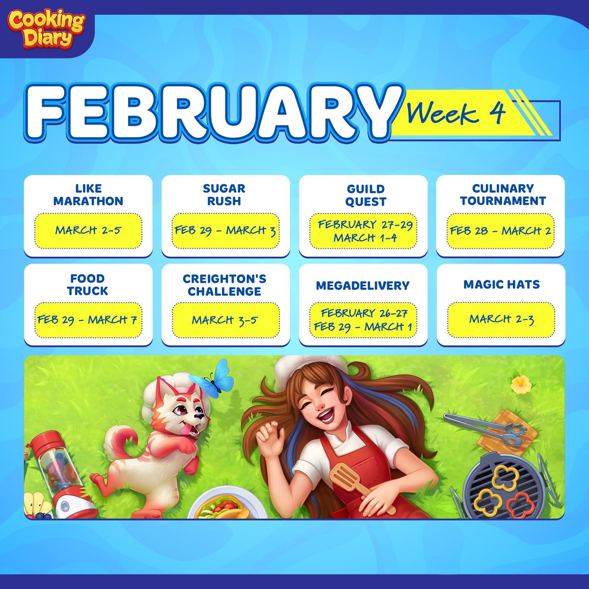 Prepare for an exciting week with our fresh event calendar! 🍔 