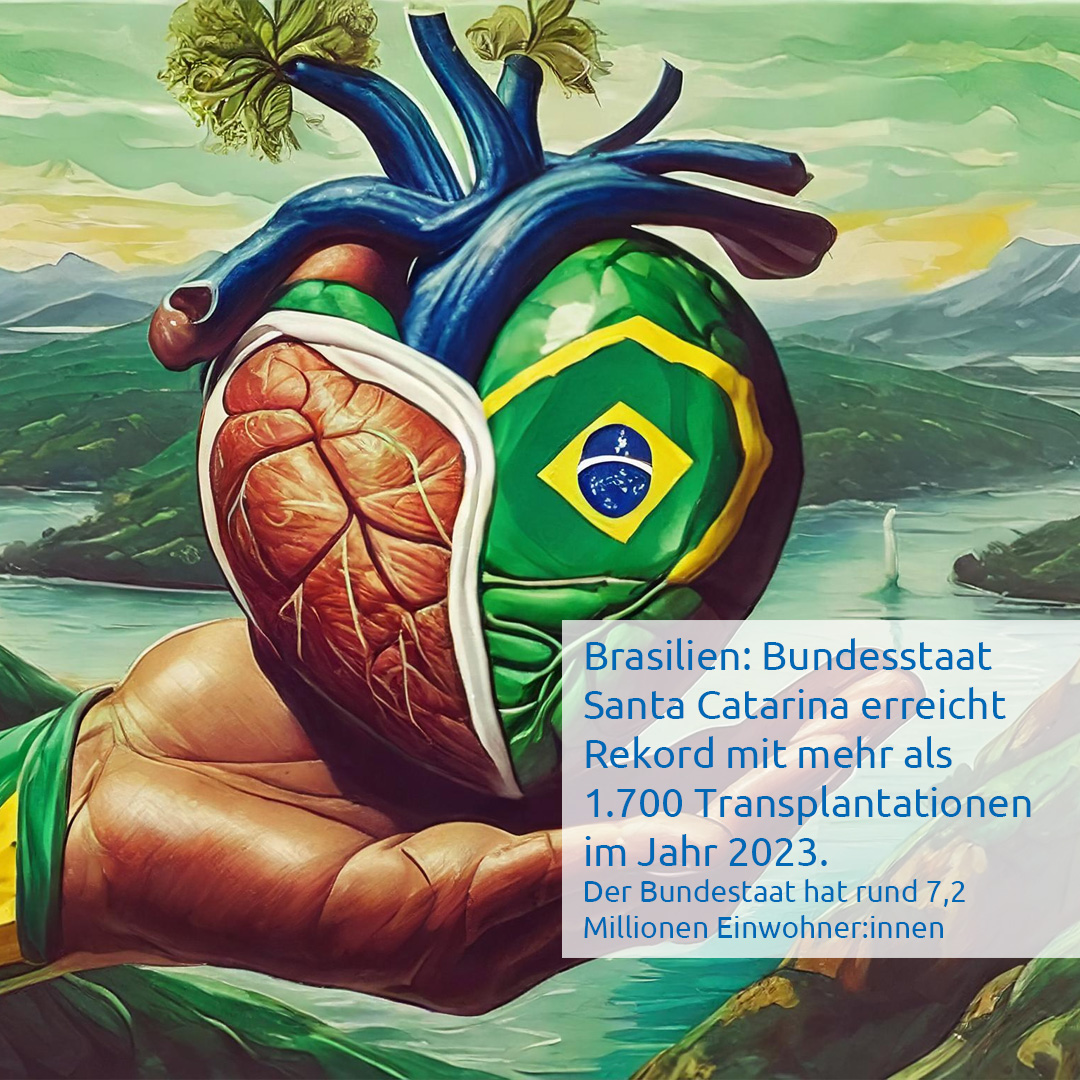 DiatraVerlag's tweet photo. Brasilien: Bundesstaat Santa Catarina mit rund 7,2 Millionen Einwohner:innen erreicht Rekordzahl mit mehr als 1.700 Transplantationen im Jahr 2023.
Weiterlesen: https://t.co/eWZP2VTlrF
#Organspende #Gewebespende #Spenden_kann_jedeR https://t.co/69DMwAiczX