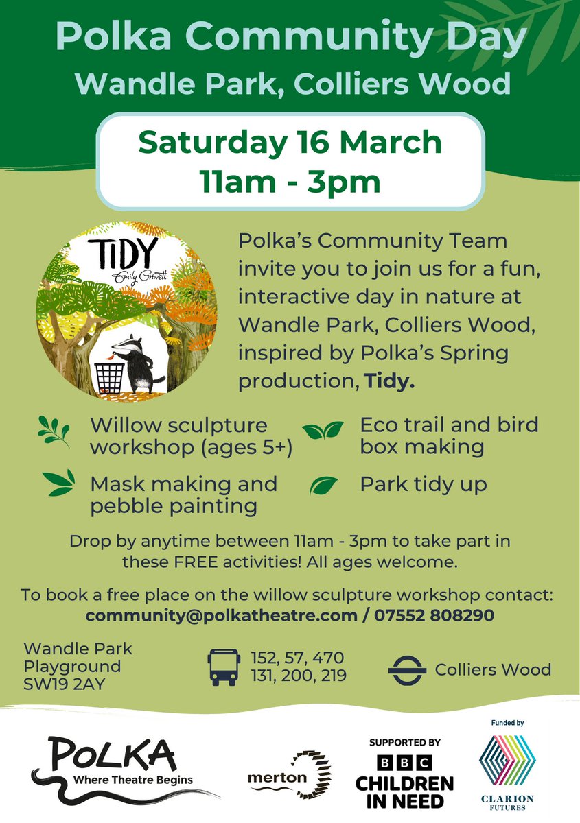 Wandle Park in Colliers Wood to be a focus for <a href="/polkatheatre/">Polka Theatre</a>