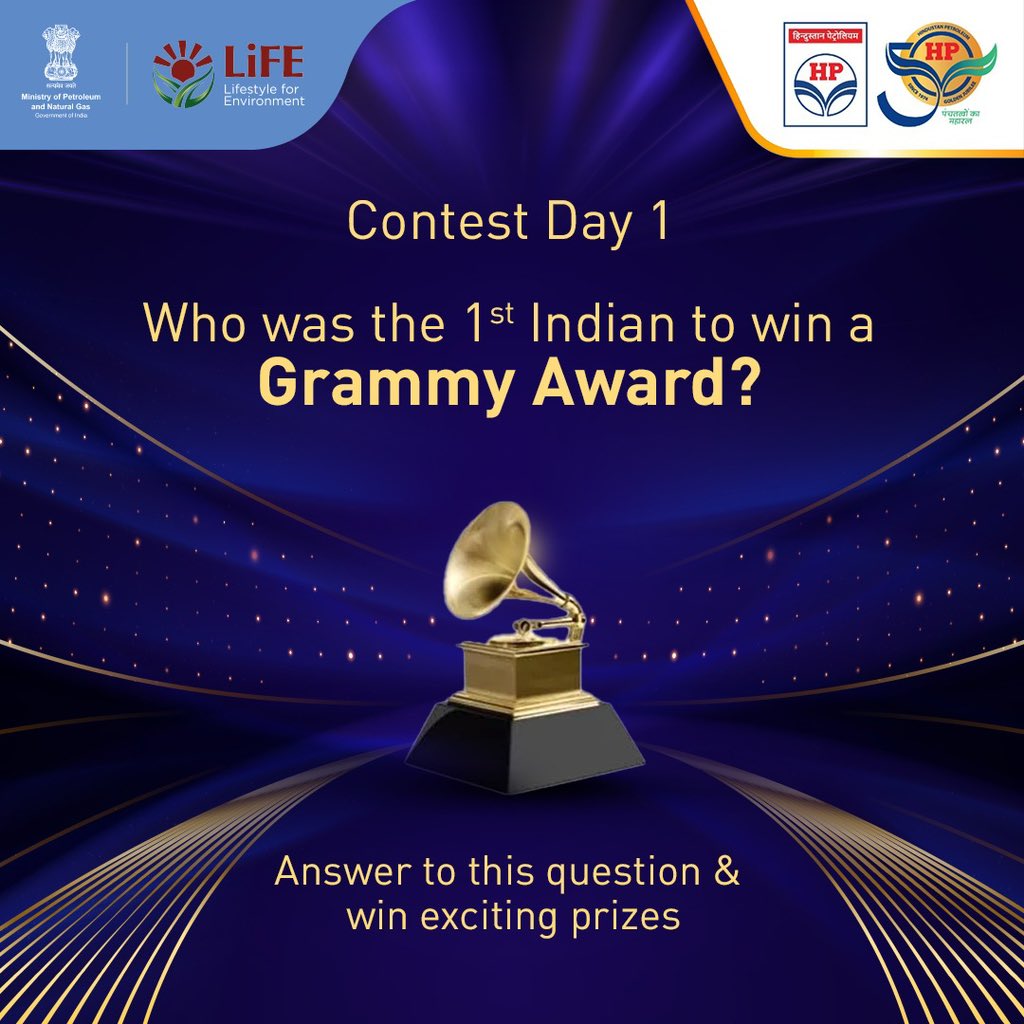 Name the first Indian who brought home the first Grammy Award. Mention the right answer in the comment section. #TheGrammy2024 #HPTowardsGoldenHorizon #HPCL #DeliveringHappiness
