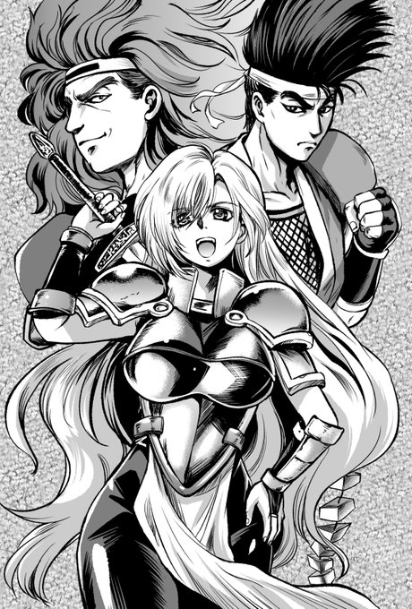 自分がワールドヒーローズを遊んだのは学生の頃で、その中の方々からリプをいただけたりフォローくださったりなんてもう感激で。この年齢になってこんな思いがまだできるのも幸せです。

ワーヒーより、ジャンヌ・ハンゾウ・フウマです。
この三人と言えば雑君先生のワーヒー1巻表紙。 