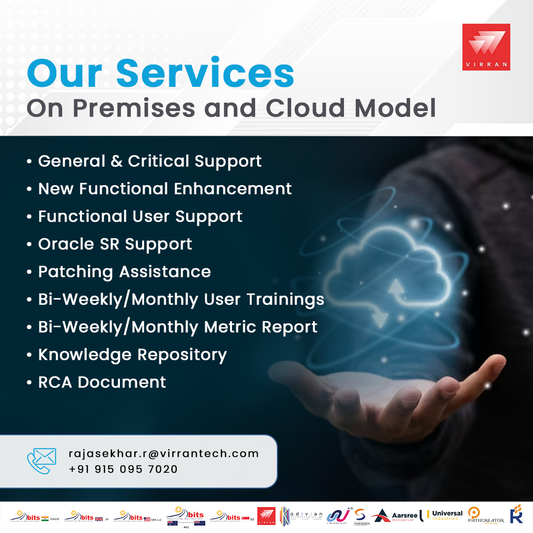 Our Services On Premises and Cloud Model: . . . #SSGroup #virran #ourservices #premisesliability #CloudModel #General #CriticalSupport #BiWeekly #monthly #rca