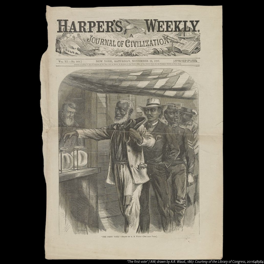 However, enforced poll taxes, literacy tests, and more kept many African American voters disfranchised. Learn more: s.si.edu/38Pln4G #APeoplesJourney #ANationsStory