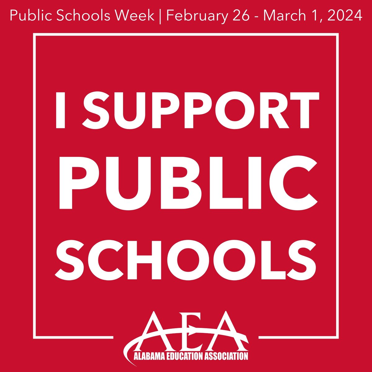It's #PublicSchoolsWeek! Join us in celebrating the outstanding educators who make Alabama's public schools successful. Share this post to let your followers know you support public schools! #myAEA
