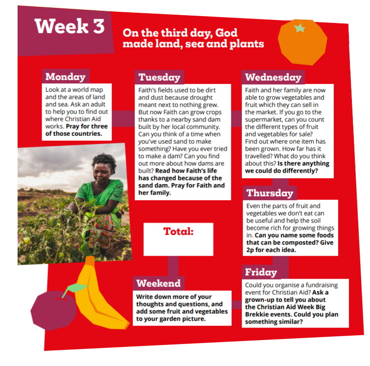For the 3rd week of Lent, the Christian Aid count your blessings idea is all about the land, and food we eat