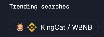 Everyone is searching for the king! 👑

KingCat is among the trending searches on geckoterminal! 🔥🚀

The FOMO is kicking in! Meow!