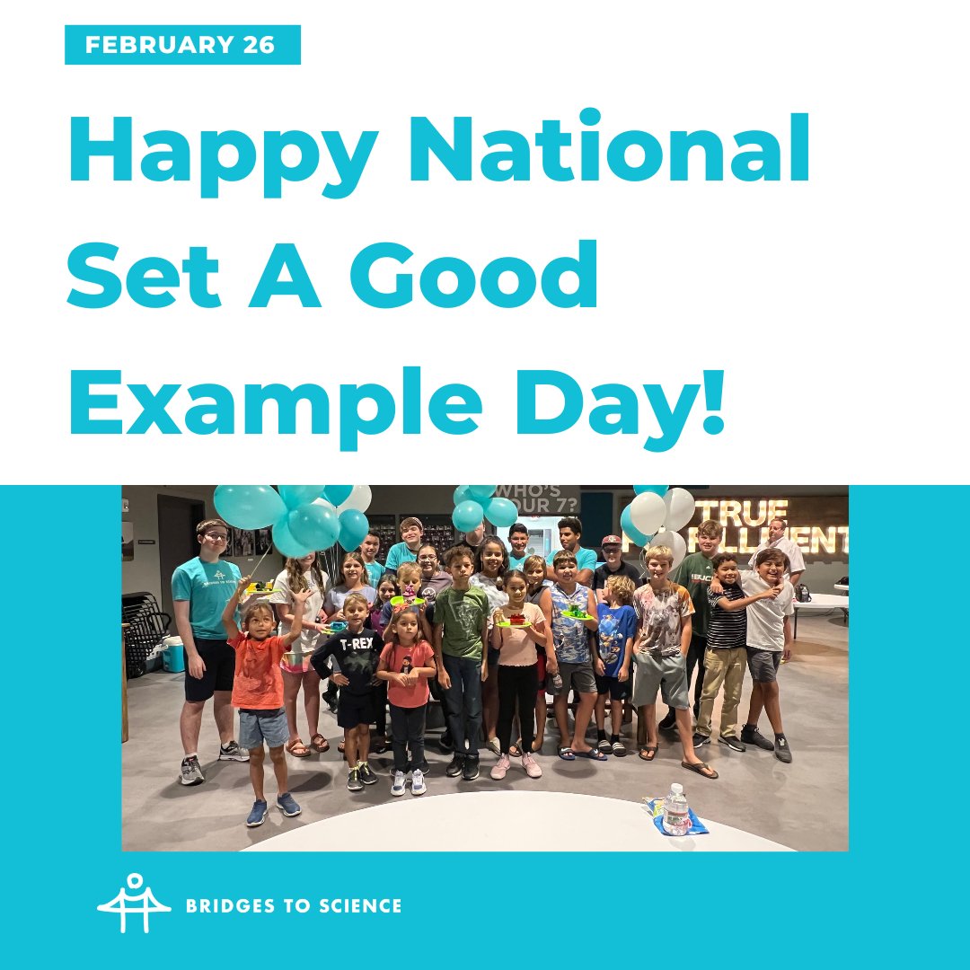 National Set A Good Example Day recognizes those who set good examples every day! Thank you to our founder, adult volunteers, youth ambassadors, and homeschool leaders for always setting good examples for our students and our community! 💖 How can you set a good example today?