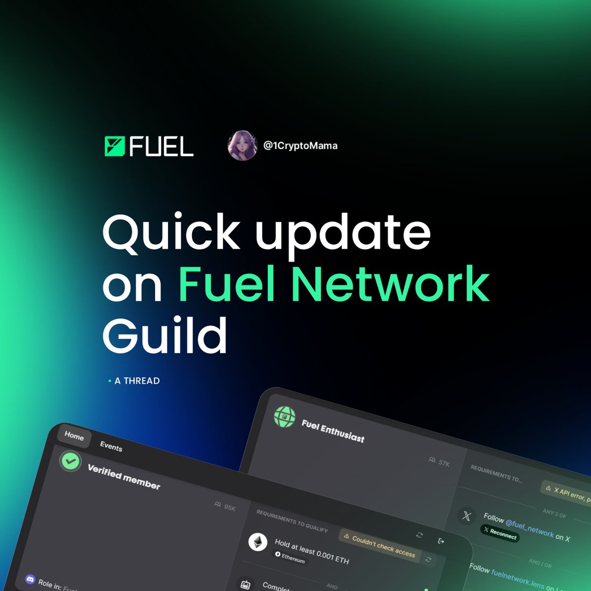 Few Interactions on Fuel Network Guild It seems Fuel will evaluate your ETH wallet balance just like STRK ✅ Star fuel-sway on GitHub ✅ Star Fuel-core on GitHub ✅ Maintain at least 0.001 ETH in your wallet ✅ fork a few projects on GitHub Here's how to get involved 👇🏼 🧵