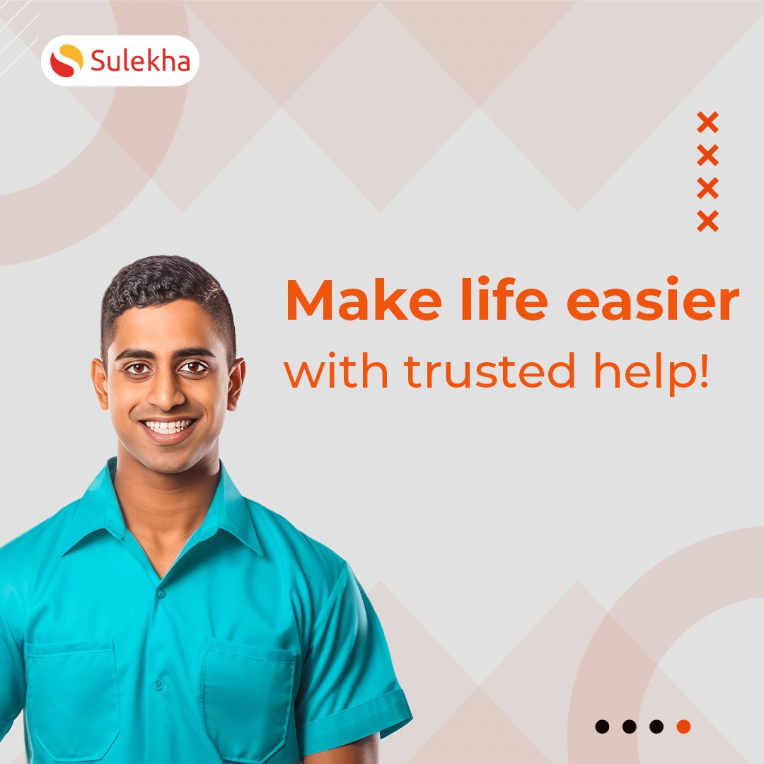 Sulekhadotcom's tweet image. Collaborate for personalized service, adapting to your unique home needs. Let Sulekha simplify your tasks - connect with reliable experts now! 🌟🏠 Click here - tinyurl.com/39utftvj #sulekha #sulekhahome #domestichelp #verifiedmaids