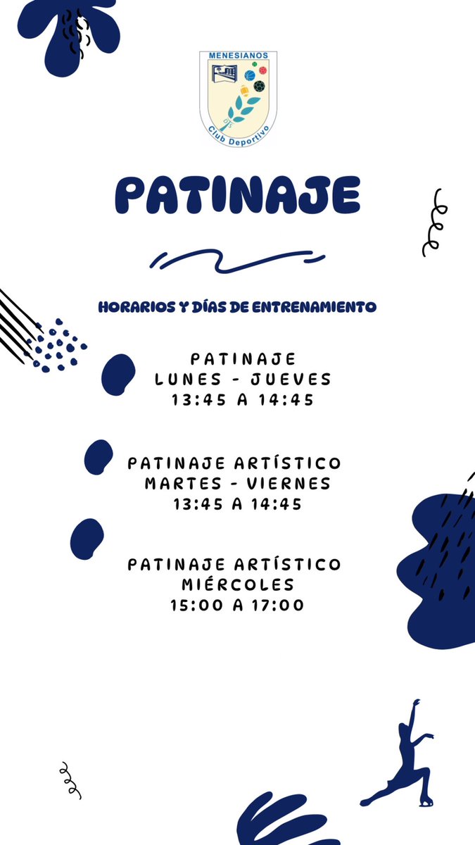 DÍAS Y HORARIOS DE ENTRENAMIENTO

GIMNASIA RÍTMICA - PATINAJE 🤸🏼‍♂️🛼
