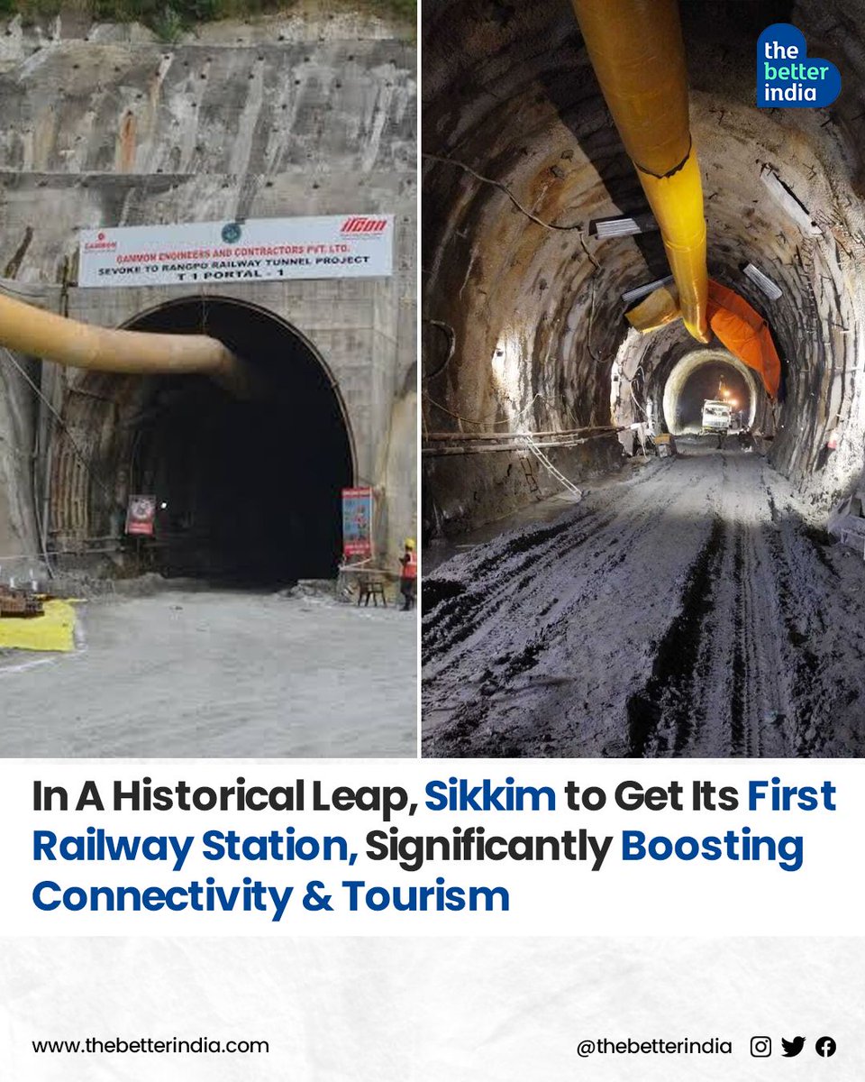 Sikkim, the only Indian state without railway access, is finally on track to connectivity! 

#SikkimRailwayStation #IndiasFirstUndergroundStation #Sikkim #SikkimTourism #IndianRailways #NorthEastIndia

[Sikkim, Indian Railways, Underground station, Sivok-Rangpo railway project]