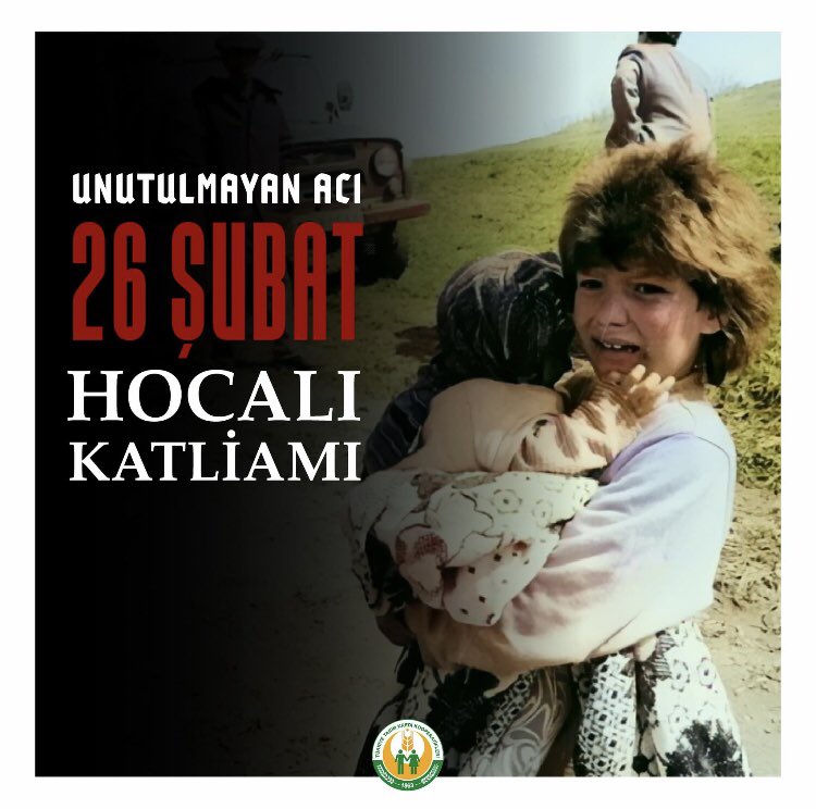 32 yıl önce tüm dünyanın gözü önünde Azerbaycan’ın #Hocalı kasabasında Ermeniler tarafından katledilen kardeşlerimizi saygı ve rahmetle anıyoruz.