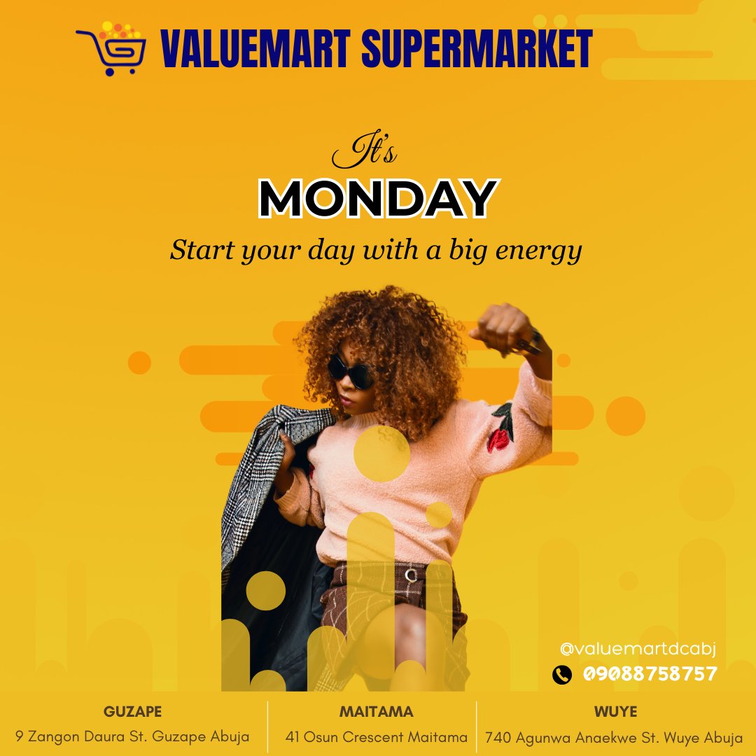 valuemartdc's tweet photo. Start your Monday with a big energy. Get breakfast from any of our branch.
PLACE ORDER NOW.

#mondaymotivation #monday #valuemart #valuemartmaitama #valuemartguzape https://t.co/dJUaf4gvuZ